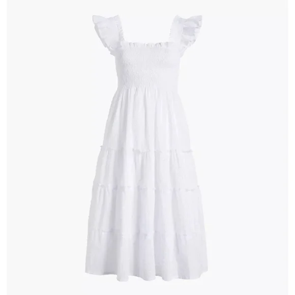 Hill House The Ellie Nap Dress Sheer White Swiss Dot M Prairie Cottage Tradwife - Picture 5 of 11
